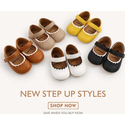 Bowknow Baby Shoes Infant Newborn Baby Girl Princess Non-Slip PU Baby Shoes Solid First Walkers 0-18M