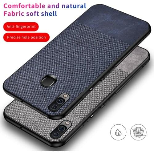 IKrsses For Samsung Galaxy A70 A50 A40 PU Simple Cloth Hard Backshell Soft Border Case For Galaxy A30 A10 2019 Anti-fall Cover