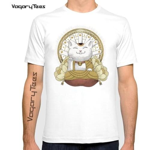 Cats Practicing Mindfulness Meditation Kitten funny anime tshirt men summer new white casual short sleeve unisex streetwear tees