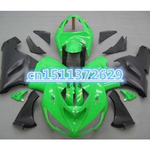 Injection fairing kit For NINJA ZX 6R 636 05 06 ZX-6R 05-06 ZX6R 2005 2006 ZX 6R 05 06 Green black fairings