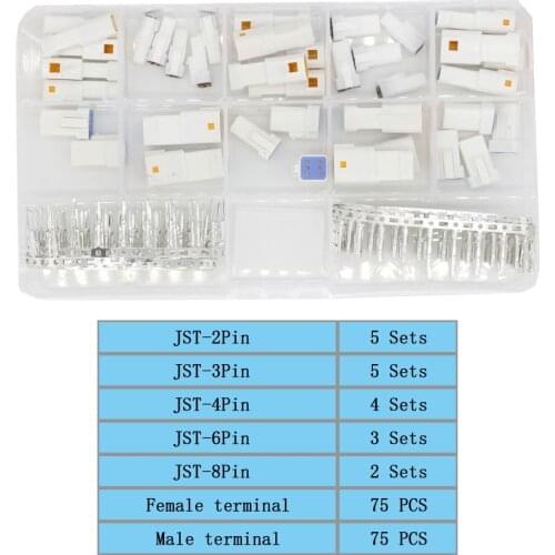 JST-02R 19 Sets Automotive Connectors JST02R-JWPF-VSLE 2/3/4/6/8 Pin Waterproof Connectors Male and Female JST 02T 03R 04R 06R