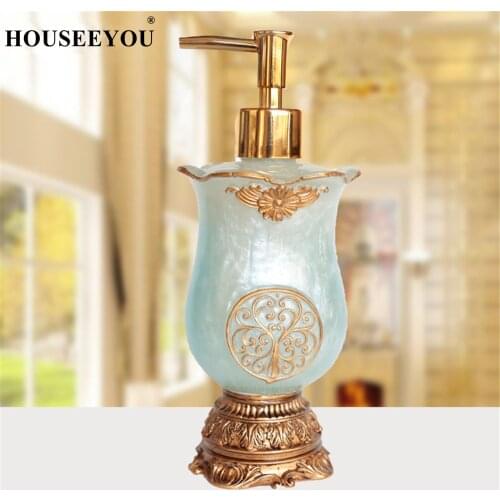 Classic Retro Royal Handmade Lotion Dispenser Resin Bath Room Accessory Soap Dispenser for Kitchen Bathroom 180ml