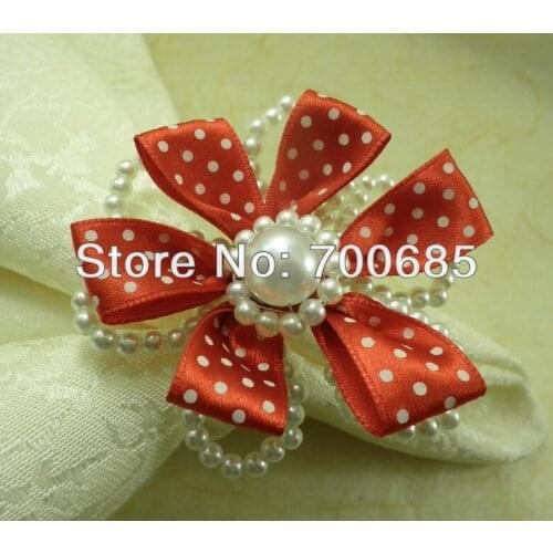 Red band napkin ring, napkin holder for wedding