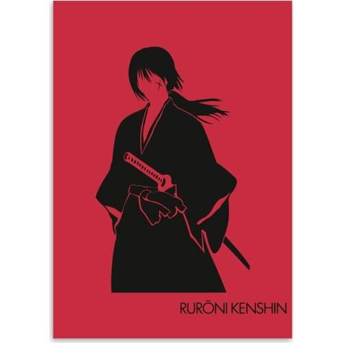 Red Japanese Anime Rurouni Kenshin Samurai Pop Movie Canvas A4 Large Art Print Poster Wall Picture Home Decor Painting Frame