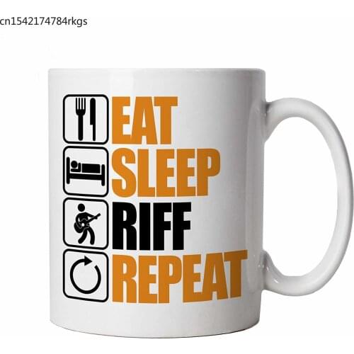 Eat Sleep Riff Repeat Guitar Mug