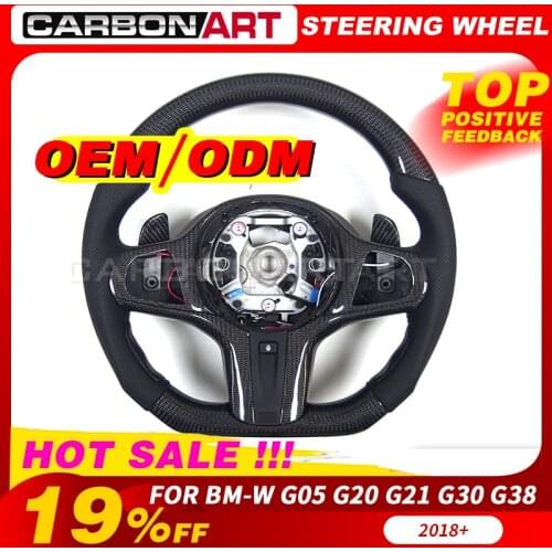 MEWANT Black Genuine Leather Suede Car Steering Wheel Cover for BMW M Sport G30 G31 G32 G20 G21 G14 G15 G16 X3 G01 X4 G02 X5 G05