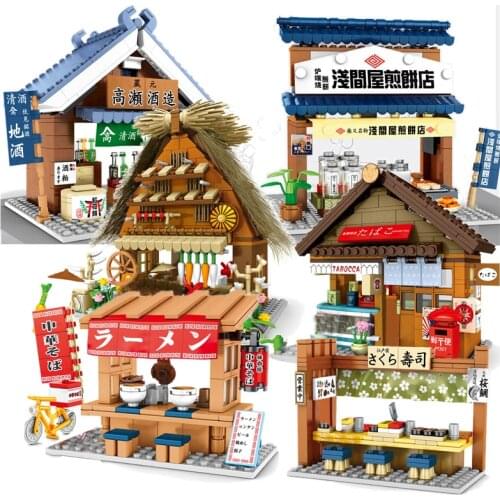 NEW ARRIVE Blocks City View Scene Coffee Shop Retail Store Architectures Models & Building Quiz Christmas Toy for Children