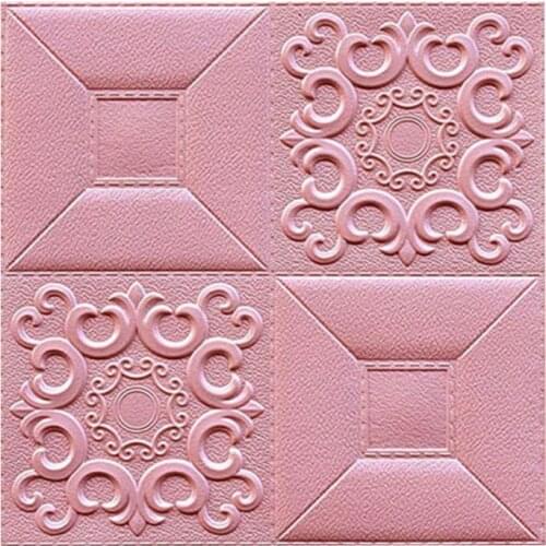 Wall Sticker Embossed Anti-collision XPE Self-adhesive 3D Panel Decal for Sofa Background