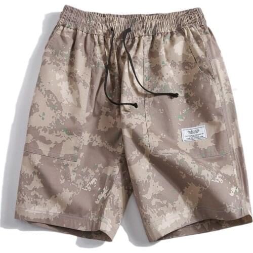 Summer Mens Camouflage Shorts Casual 100% Cotton Half Cargo Pants Drawstring Loose Tend Slim Bottom 5XL Oversized