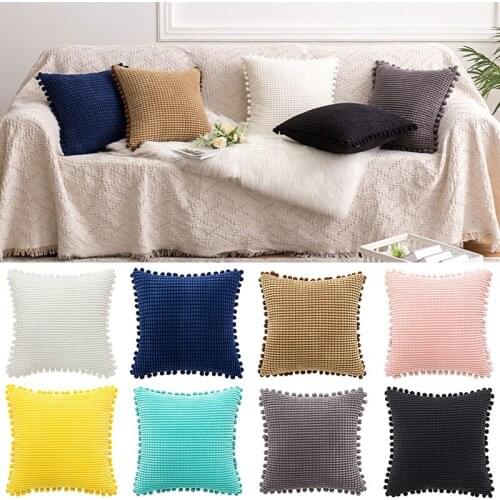 Corduroy Corn Stripe Throw Pillow Case Soft Cushion Cover Pillow Cases Pillowcases Home Sofa Cover Decorative 45x45cm