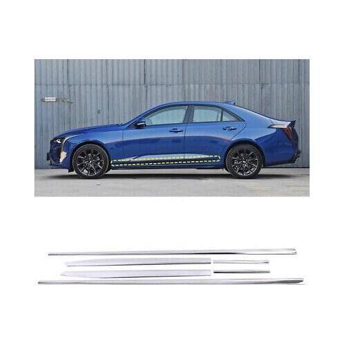 Exterior Steel Side Door Body Molding Cover Trim 6pcs For Cadillac CT4 2020-2021