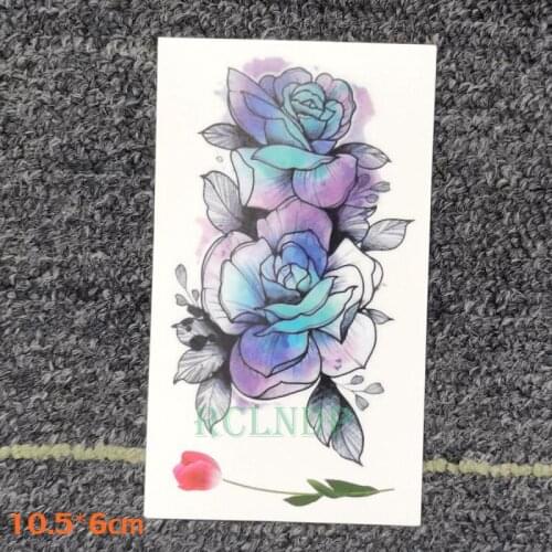 Waterproof Temporary Tattoo Sticker Flower Rose Tulip Small Body Art Flash Tatoo Fake Tatto for Kids Girl Men Women