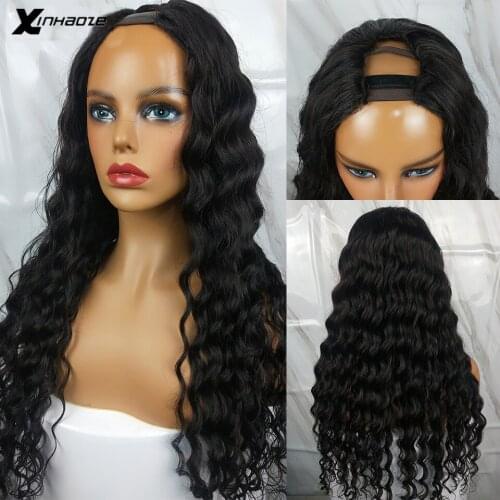 Xinhaoze Glueless Body Wave U Part Wigs Remy Human Hair Unprocessed Brazilian U Part Human Hair Middle Part Wig For Women