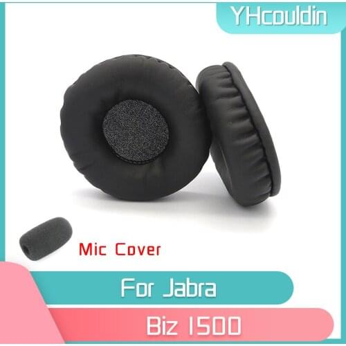 YHcouldin Earpads For Jabra Biz1500 Biz 1500 Duo / Mono Headphone Accessaries Replacement Wrinkled Leather