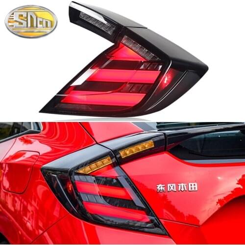 Rear Fog Lamp + Brake Light + Reverse + Dynamic Turn Signal 2PCS Car LED Taillight Tail Light For Honda Civic Type R Hatchback