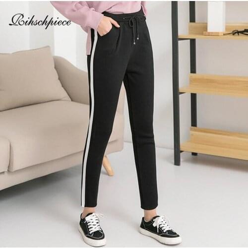 Rihschpiece Winter Plus Size 5XL Velvet Pants Women High Waist Warm Thick Harem Pant Elastic Sweatpants Fleece Trousers RZF1566