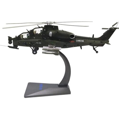 1:48 WZ-10 Helicopter Transport Fighter Plane - Diecast Combat Aircraft Toy Airplane on Stand, Alloy Military Aircrafts