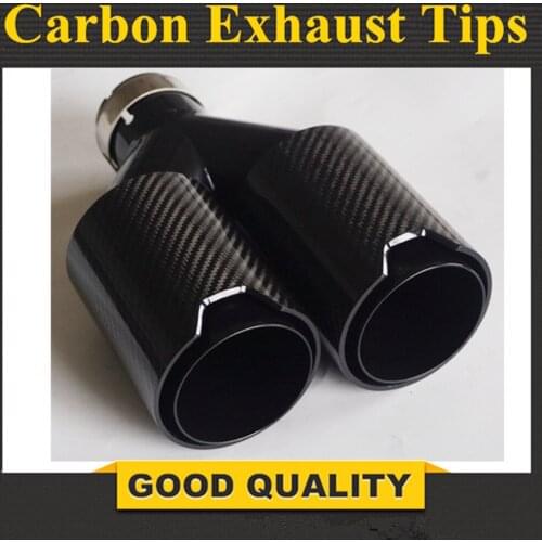 1PC Universal Racing Muffler M Carbon Fiber Exhaust tips M Performance Exhaust Pipe For bmw
