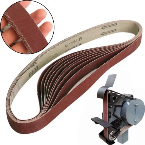 10pcs 760*25mm 1" * 30" 400 Grit Brown Alumina Sanding Belts For Sander Tool