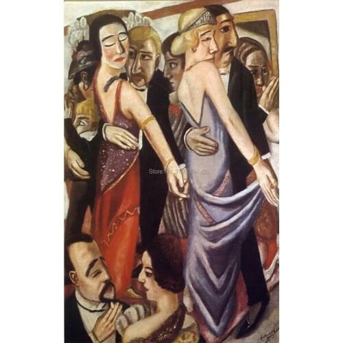 100% handmade oil painting reproduction on linen canvas by professional artist,high quality,dancing-bar-in-baden-baden-1923