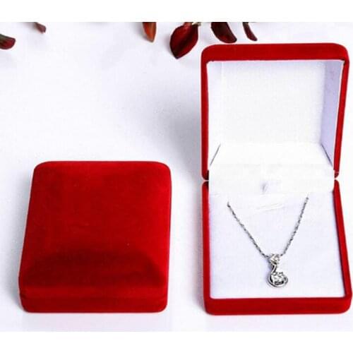 100PCS/ Necklace Case Display Jewellery Gift Storage Boxes Black/RedblueVelvet Carrying Case Organizer 6*7.8*3.3cm 20180912