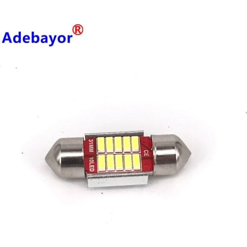 200PCS Festoon 31mmC5W CANBUS NO Error Auto Light 10SMD 4014 LED Car Interior Dome Lamp Reading Bulb White DC12V