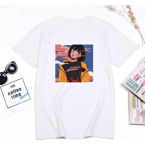2020 New Girls Print Women T Shirt Female Clothes Aesthetic Harajuku Ulzzang Graphic T-shirt 90s Summer Top Cool Streetwear Tee