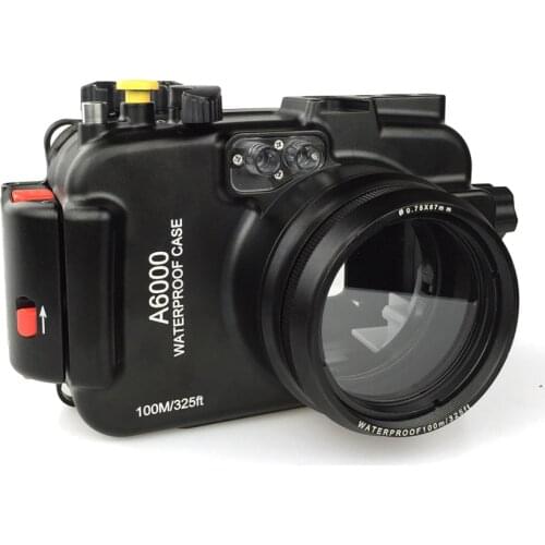 325FT/100M Depth Aluminum alloy Waterproof Box Underwater Housing Camera Diving Case for Sony A6000 ILCE-6000 16-50mm Bag Cover