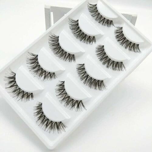 5 Pairs Multipack 3D Soft Mink Hair False Eyelashes Handmade Wispy Fluffy Long Lashes Nature Eye Makeup Tools Faux Eye Lashes