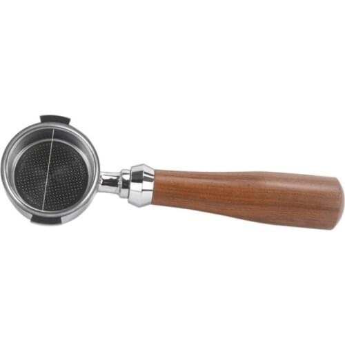 51mm Alloy Coffee Machine Filter Holder Bottomless Portafilter Wooden/Plastic Dropship