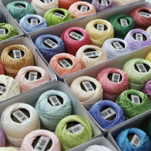 79 colors Pearl Cotton Embroidery Thread Size 8 Crochet needlepoint 5 grams double mercerized 100% Egyptian cotton 40 meter