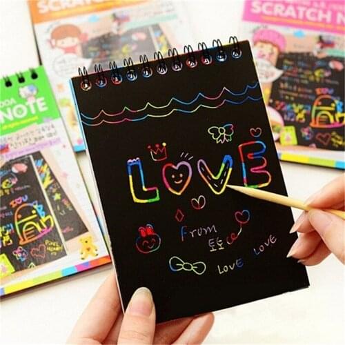Scratchbook Scratch Stickers Note Book Drawing Sketchbook Children Gift Creative Imagination Development Stationery with pen