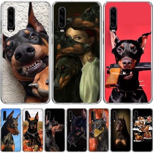 Dachshund Doberman Dog Cover Phone Case for Huawei P40 P30 P20 Mate 30 20 10 Pro P10 Lite P Smart Z + 2019 Coque Shell Capa