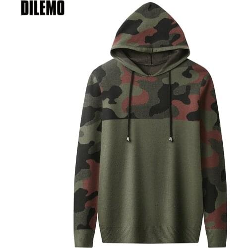 DILEMO Mens Camouflage Hoodies