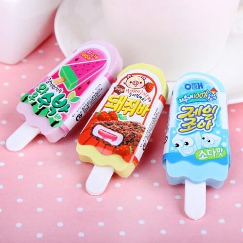 DL 1pcs SY14 cartoon eraser ice cream creative lovely rubber pupil prize Korean stationery learning Kids School supplies