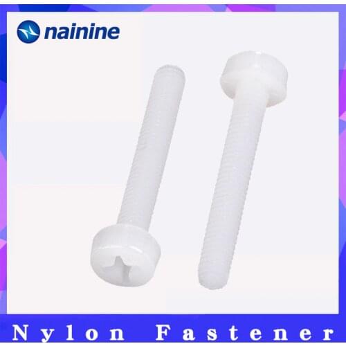 GB818 [M2 M2.5 M3 M4 M5 M6 M8] ISO7045 DIN7985 Cross Recessed Pan Head Nylon Screws Plastic Phillips Screw NL07