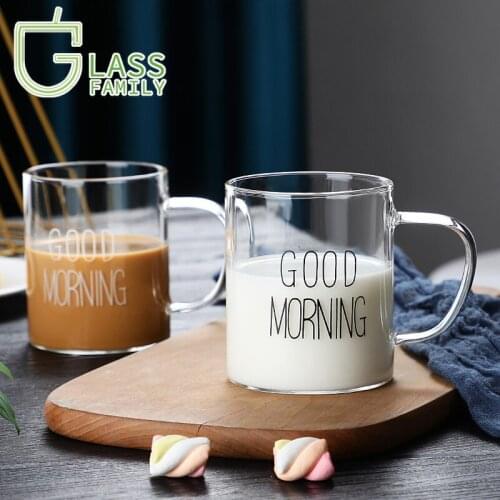 GF 40ml Heat-resistant Wine Glass Cup Breakfast Cups Water Milk Juice Tea Beer Coffee Mugs Soft Drinking Glasses Kawaii Mug