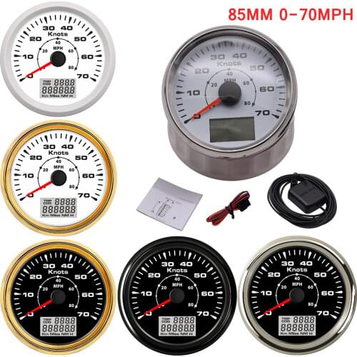 GPS Speedometer 85mm GPS Speed Meter Digital LCD 70 Knots Speedometer Gauge Backlight 9-32V Speed Gauge for Car Truck Boat