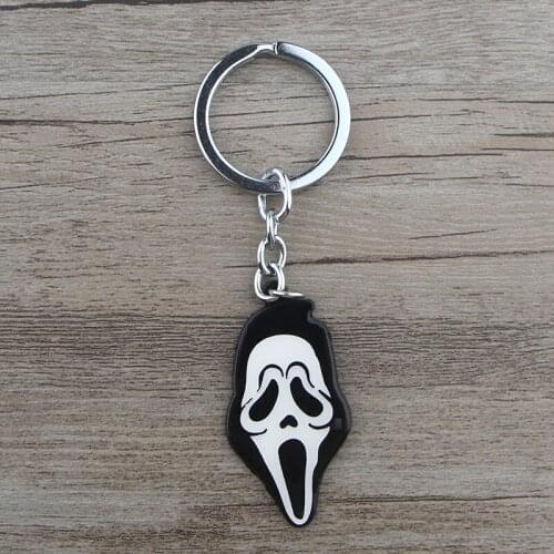 K183 Ghost Mask Keychain Keys Ring Gift For Movies Fans Pendant Key Holder Car key Rings Jewelry
