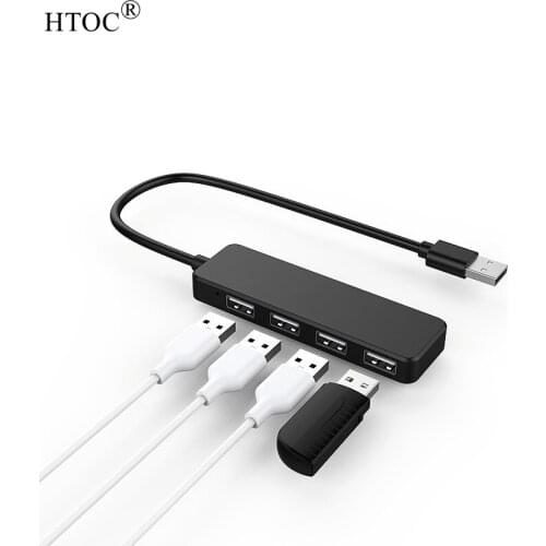 HTOC USB HUB 2.0 4 Ports Hub Ultra Slim Portable USB Splitter for Surface Pro Notebook PC iMac Pro MacBook Air Mac Mini/Pro