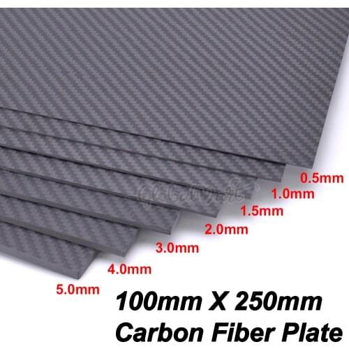 0.5-5MM 100mm X 250 mm 3K Matte Surface Carbon Plate Panel Sheets High Composite Hardness Material Carbon Fiber Board 100x250mm