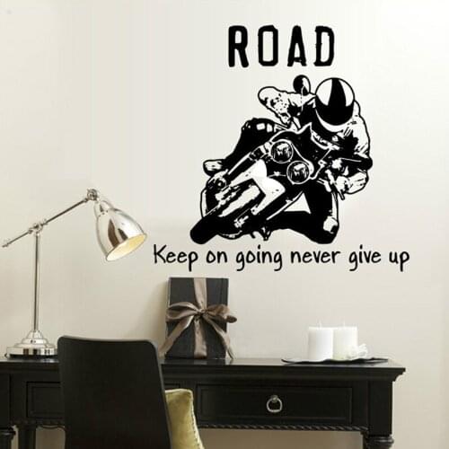 Motorcycle rider Silhouette wall sticker PVC Material DIY art wall poster For Living room childrens room home decor sticker