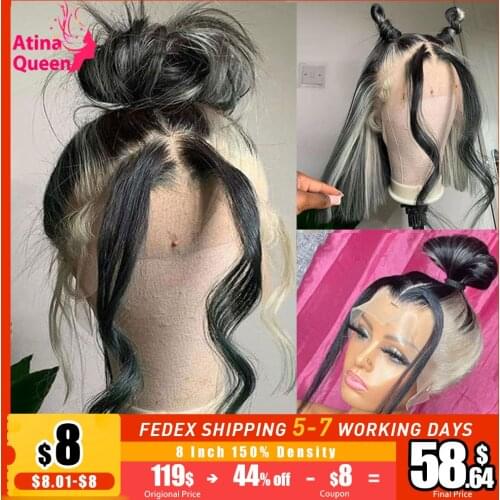 Highlight White Natural Colored Pre Plucked Hairline 613 Blonde Short Bob Human Hair Wigs For Women Lace Frontal Straight HD Wig