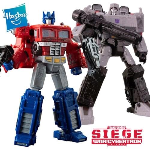 Hasbro Transformers Toys Cybertron Siege V Class Voyager Class Optimus Prime Megatron Deformation Robot Desktop Decorations