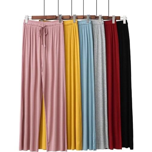 Comfortable Solid Whorl Modal Cotton Long Home Pants Women Sleep bottoms Female Lounge Wear Night Wear Home Casual Nighty