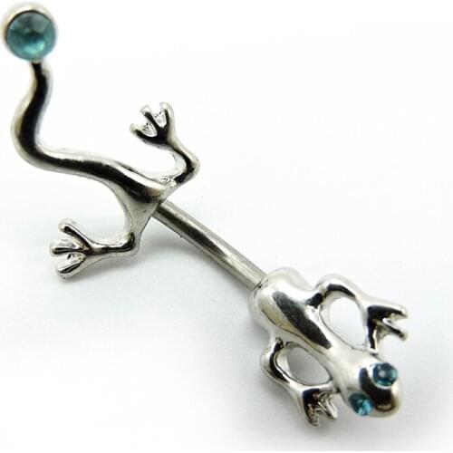 Unique Gecko Belly Button Rings 316L Surgical Steel Fashion Navel Rings Dangle for Women Belly Piercing Body Jewelry Pirsing 1PC