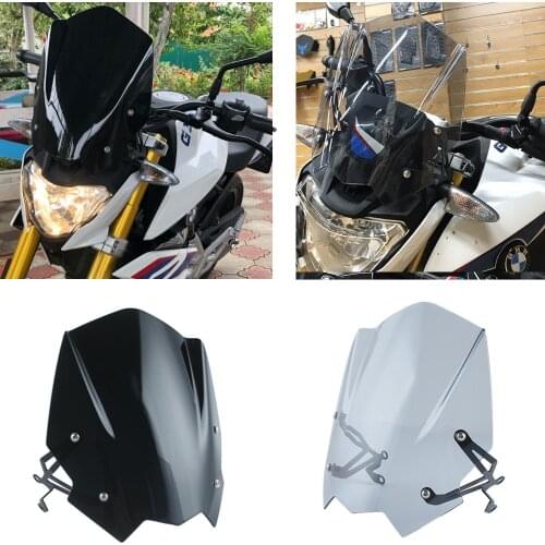 LJBKOALL ABS Windshield WindScreen Visor Viser Double Bubble Motorcycle parts For BMW G310R G 310R 2016 2017 2018 Black / Smoke