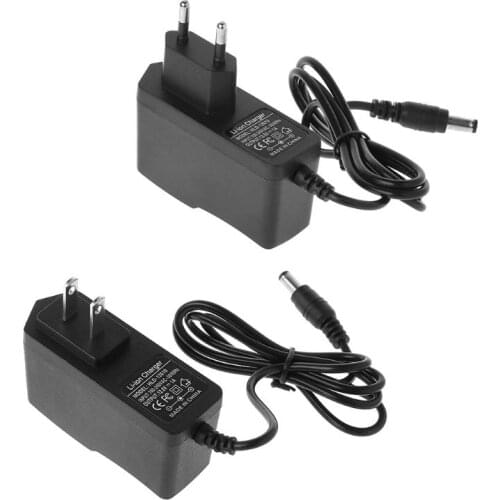 EU/US Plug 12.6V 1A Lithium Battery Charger 18650 Polymer Battery Charger with Wire Lead DC Constant Current Voltage