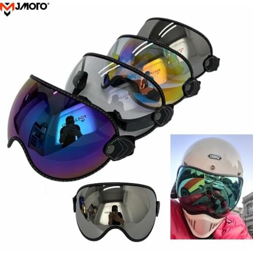 2021 Motorcycle Helmet Bubble Visor Casco Moto Visor Lens Capacete Bubble Shield Retro Motorcycle Helmet Accessories Free Size