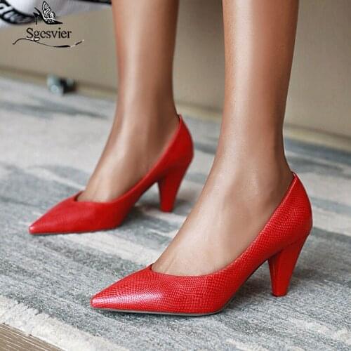 Sgesvier 2020 new arrival women pumps solid colors spring summer single shoes elegant fashion dress party wedding shoes woman